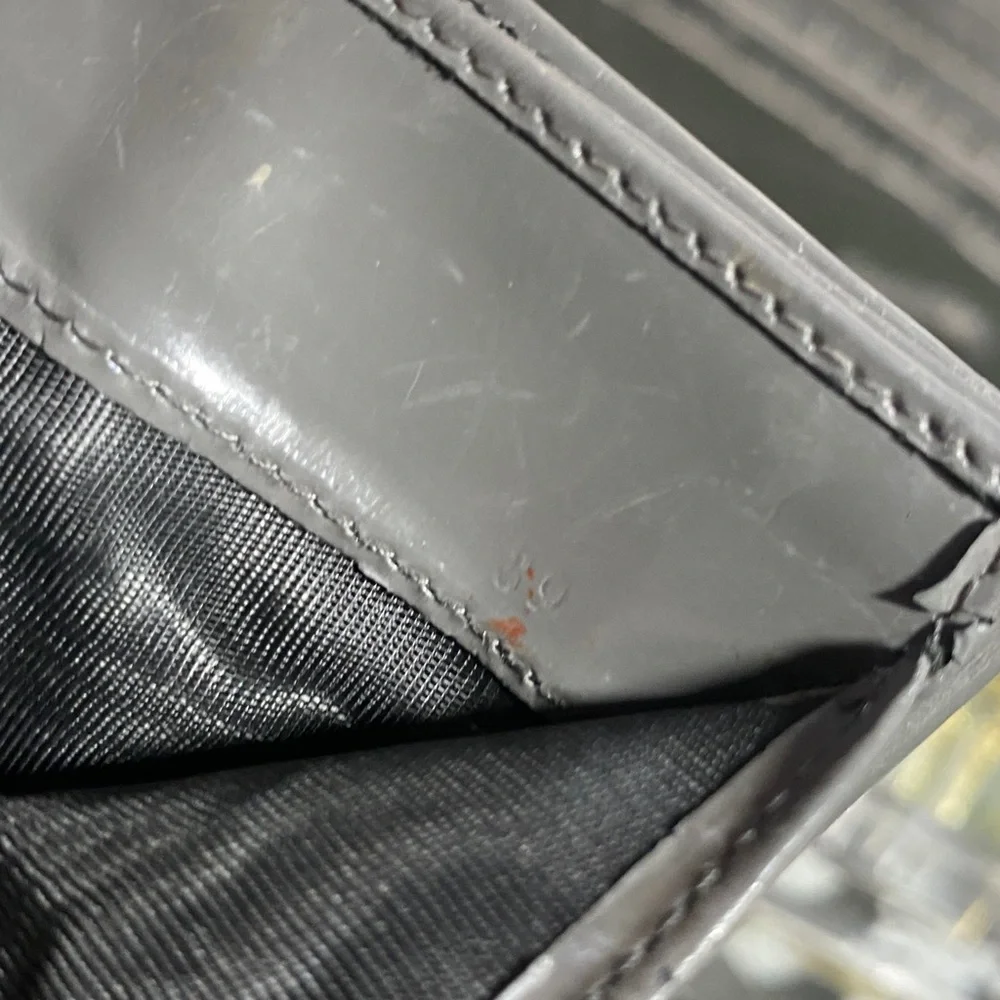 Authentic Prada Grey Shiny Leather Wallet
